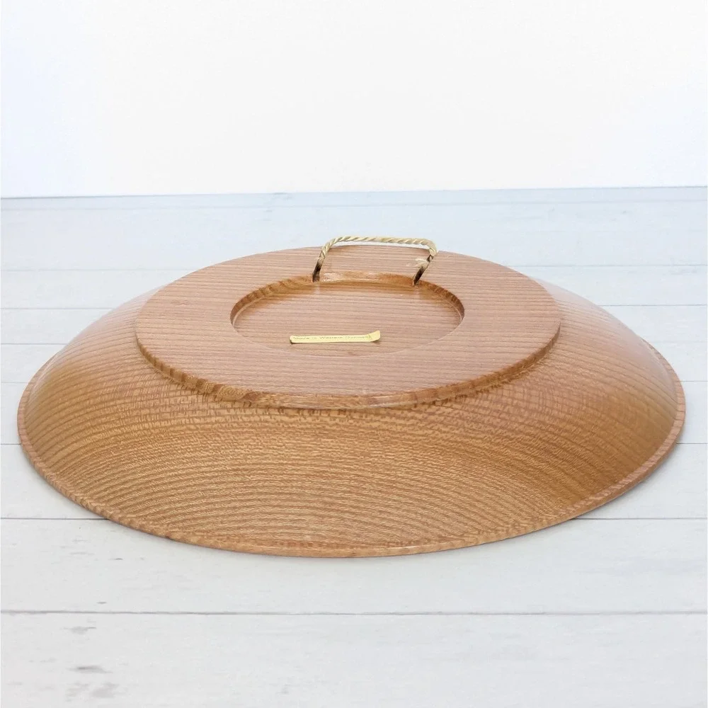 Vtg West Germany Bread Plate Wood Burned Wheat Design Wall Hanging 9